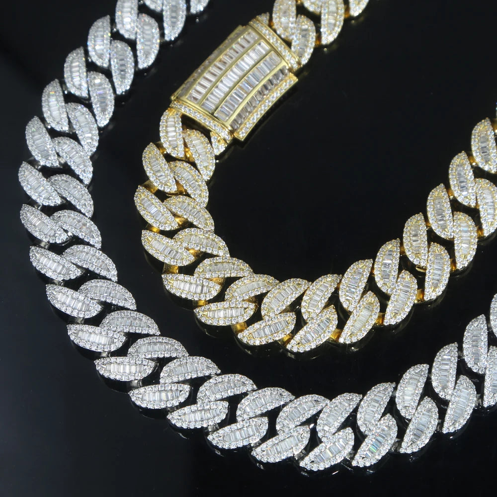 2023 New Iced Out Bling 20mm CZ Cuban Link Chain Necklace 5A Zircon Heavy Chunky Box Clasp Choker Hip Hop Women Men Jewelry