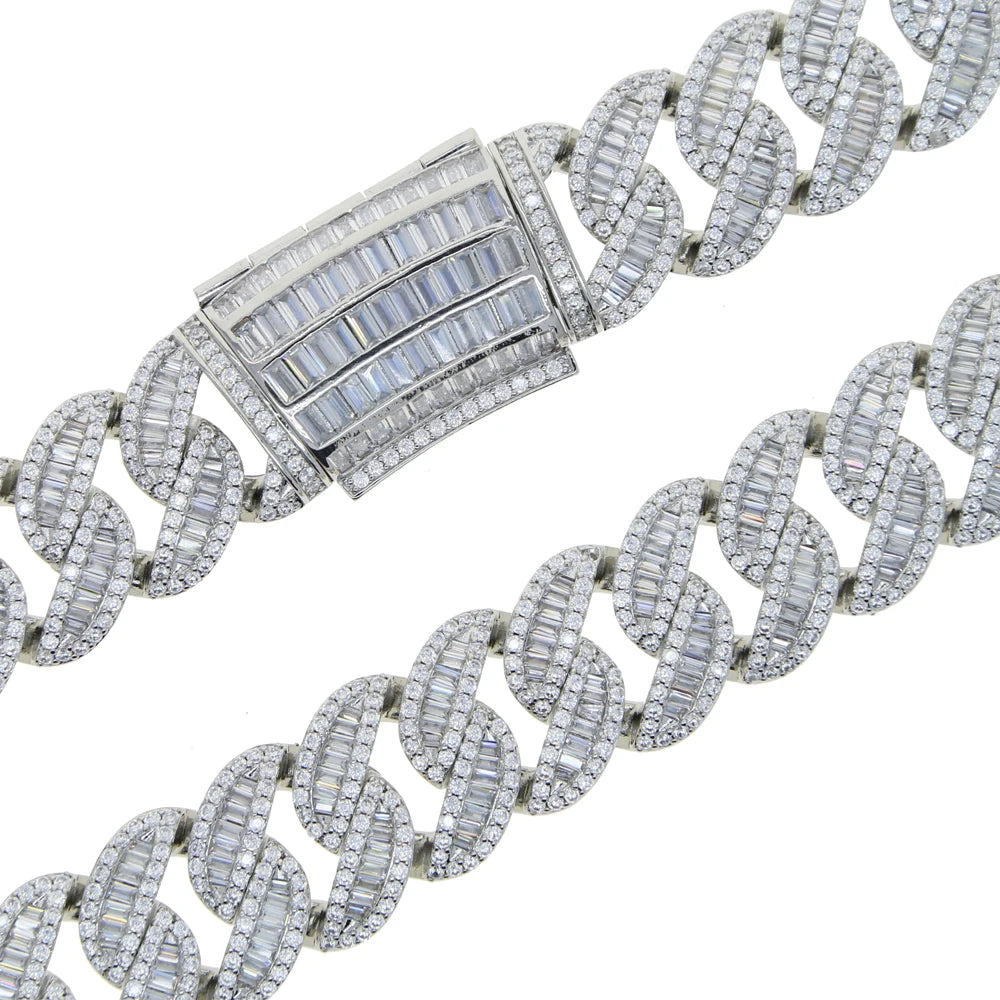 2023 New Iced Out Bling 20mm CZ Cuban Link Chain Necklace 5A Zircon Heavy Chunky Box Clasp Choker Hip Hop Women Men Jewelry