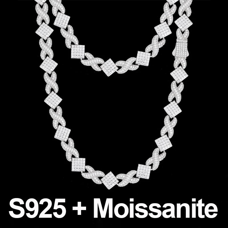 Hip Hop S925 VVS Moissanite Cross Necklace For Men Full Iced Out Cuban Link Chain Sterling Silver Bling Fine Jewelry Christmas