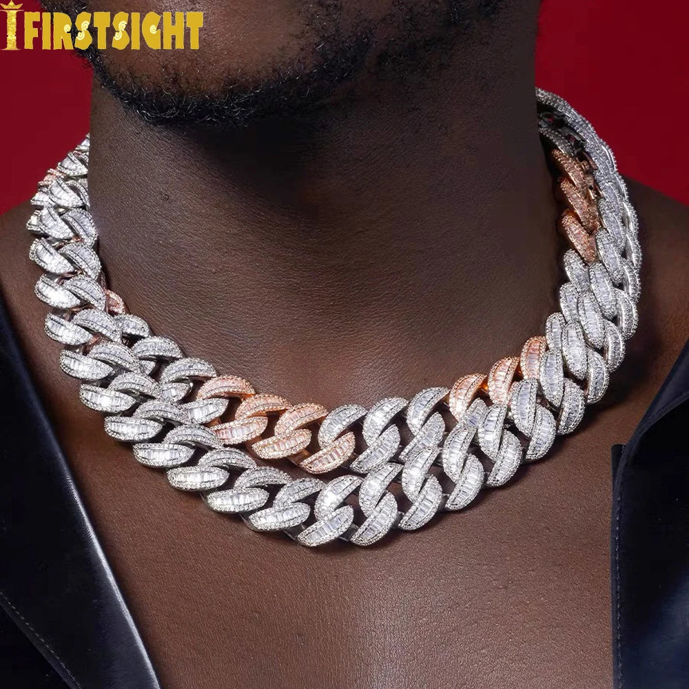 2023 New Iced Out Bling 20mm CZ Cuban Link Chain Necklace 5A Zircon Heavy Chunky Box Clasp Choker Hip Hop Women Men Jewelry