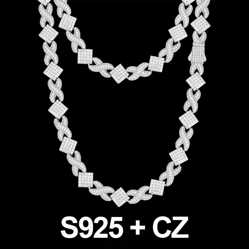 Hip Hop S925 VVS Moissanite Cross Necklace For Men Full Iced Out Cuban Link Chain Sterling Silver Bling Fine Jewelry Christmas